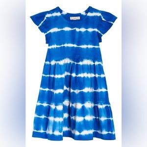 TUCKER+TATE Kids' Tiered Organic Cotton Jersey Dress-Blue Palace TieDye Stripe-7